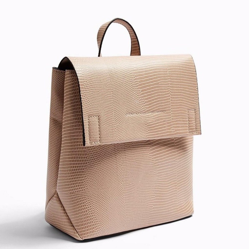 Topshop blaze nude tan faux leather backpack